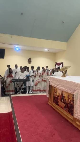 Choir singing during Sunday liturgy